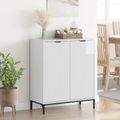 vidaXL Servírovacia skriňa Vysoký lesk bielej 69,5 x 33 x 82 cm