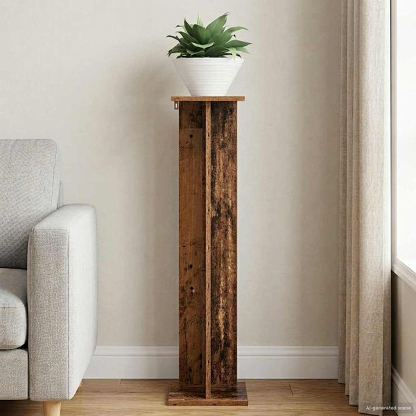 vidaXL Stojan na rastliny Staré drevo 25 x 25,5 x 100,5 cm