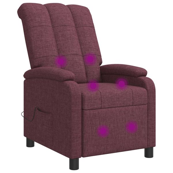 vidaXL Masážne relaxačné kreslo Fialová Látka