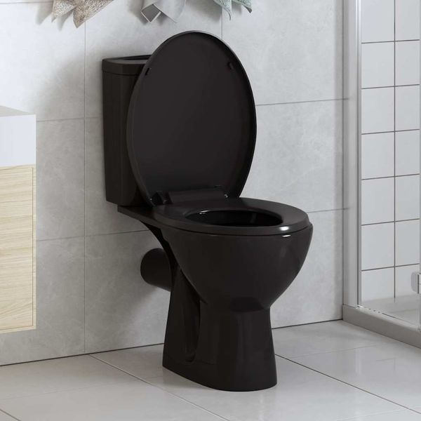 vidaXL WC sedadlo, pomalé sklápanie, rýchloupínacie, čierne
