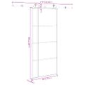 vidaXL Posuvné dvere s kovaním ESG sklo a hliník 90x205 cm