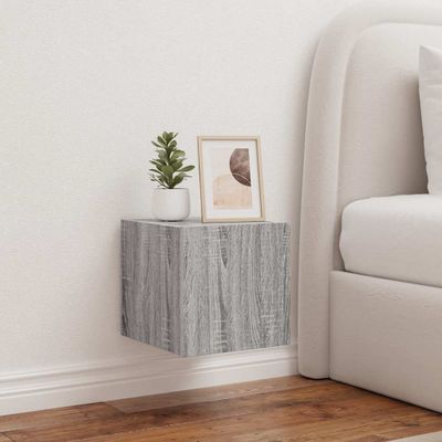 vidaXL TV nástenné skrinky s LED svetlami 2ks sivá sonoma 30,5x35x30cm