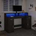 vidaXL Stôl so zásuvkou Čierny dub 140 x 55 x 91 cm Kompozitné drevo