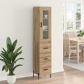 vidaXL Highboard Remeselný dub 34,5 x 34 x 180 cm Kompozitné drevo