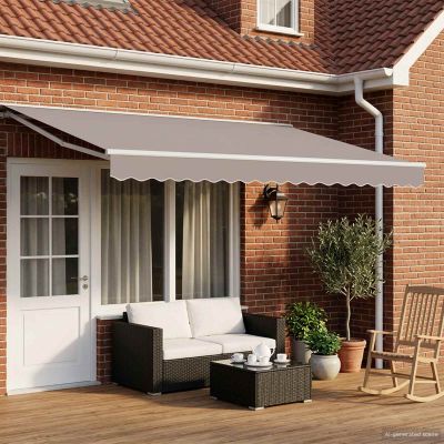 vidaXL Elektrická Retrakovateľná Markíza Svetlo šedá a biela 4 × 3 m