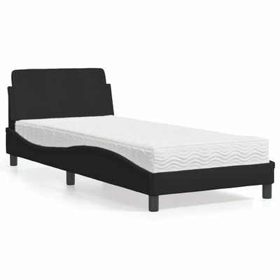 vidaXL Posteľ s matracom Dover čierna 90x200 cm látka