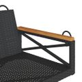 vidaXL Hojdacia lavica čierna 109x62x40 cm polyratan