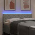vidaXL LED hlavová doska Svetlosivá 160 cm Zamat