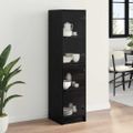 vidaXL Highboard Čierny dub 35 x 37 x 142 cm Kompozitné drevo