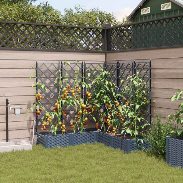 vidaXL Záhradný kvetináč 5 pcs Biely 120 x 120 x 126 cm Plast