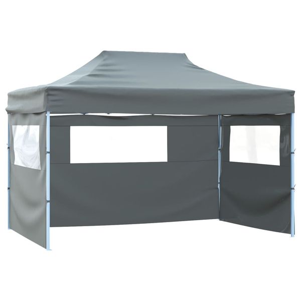 vidaXL Skladací stan s 3 stenami 431x291x315 cm antracitový