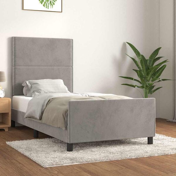vidaXL Posteľ bez matraca bledosivý 80x200 cm zamat
