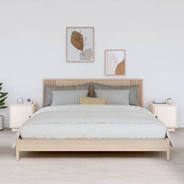 vidaXL Nočné stolíky 2 ks biele 40x34x45 cm borovicový masív
