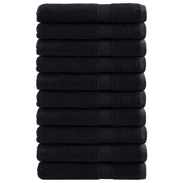 vidaXL Prémiové uteráky do sauny SOLUND 10 ks čierne 80x200cm 600 g/m2
