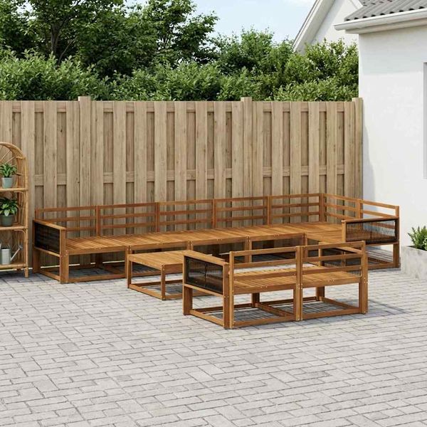 vidaXL Záhradná súprava gaučov 9 pcs Prírodná Pevné akáciové drevo