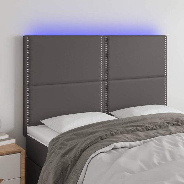 VidaXL Čelo postele sivé 144x5x118/128 cm umelá koža