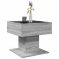 vidaXL Konferenčný stolík s LED sivá sonoma 50x50x45cm kompozit. drevo