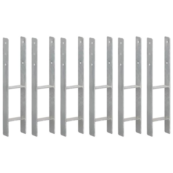 vidaXL Kotviace pätky 6 ks, strieborné 12x6x60 cm, pozinkovaná oceľ