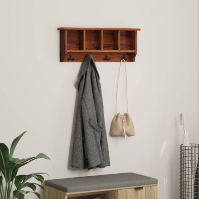 vidaXL Vešiak Hnedá 70 x 11 x 27 cm Masívne mahagónové drevo