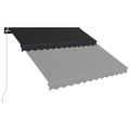vidaXL Ručne zaťahovacia markíza s LED antracitová 350x250 cm