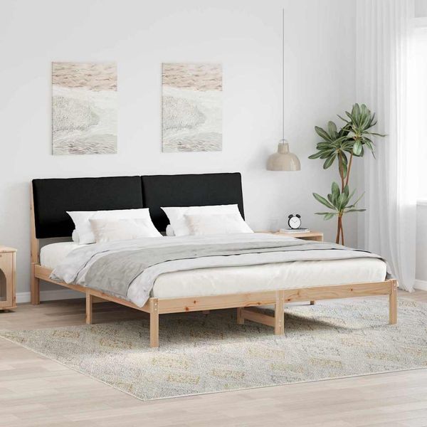vidaXL Rám postele Hnedá a čierna 180 x 200 cm Borovicový masív