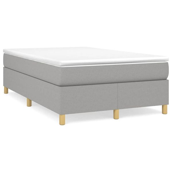 vidaXL Boxspring posteľ s matracom bledosivá 120x190 cm látka