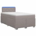 vidaXL Posteľ s boxspringom a matracom a LED Sivohnedá 120 x 190 cm