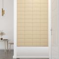 vidaXL Nástenné panely 12 ks krémové 30x15 cm látkové 0,54 m²