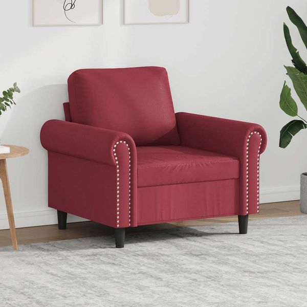 vidaXL Kreslo vínovo-červené 60 cm umelá koža