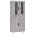 vidaXL Vysoká skrinka sivý dub sonoma 69,5x34x180 cm spracované drevo