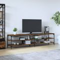 vidaXL TV skrinka dymový dub 200x30x50 cm kompozitné drevo a kov