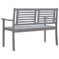 vidaXL 2-miestna záhradná lavica s vankúšom 120 cm sivá eukalyptus