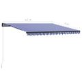 vidaXL Ručne zaťahovacia markíza s LED 450x300 cm modro-biela