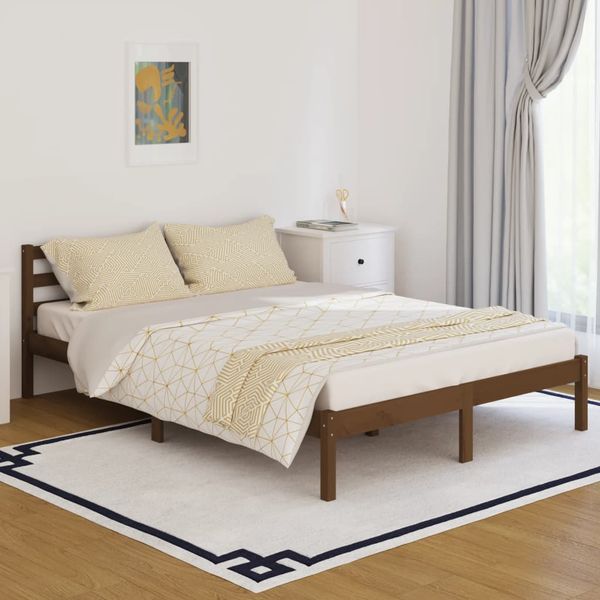 vidaXL Posteľný rám borovicový masív 140x200 cm medový