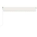 vidaXL Automatická markíza, LED a senzor vetra 400x300 cm, krémová