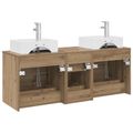 vidaXL Set kabinetov do kúpeľne 3 ks Dub artisan 49,5 x 41 x 62,5 cm