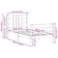 vidaXL Posteľný rám s čelom čierny 90x200 cm masívne drevo