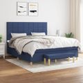 vidaXL Posteľný rám boxspring s matracom modrý 160x200 cm látka