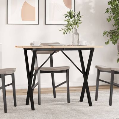 vidaXL Jedálenský stolík v tvare X 100x50x75 cm borovica a oceľ