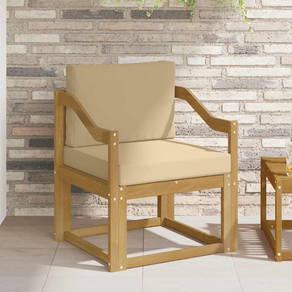 vidaXL 2 Kus Záhradná súprava gaučov Polyester Biela a béžová