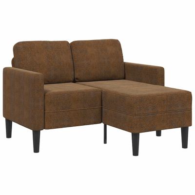 vidaXL 2-miestna pohovka s ležadlom v tvare L, hnedá 125 cm, umelá koža