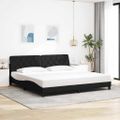 vidaXL Rám postele s LED bez matraca čierny 200x200 cm látka
