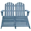 vidaXL 2-miestna záhradná stolička a taburetka Adirondack jedľa modrá