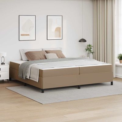 vidaXL Rám postele s matracmi Kapučínová 200 x 200 cm látka