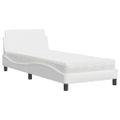 vidaXL Posteľ s matracom Dover biela 90x190 cm umelá koža