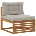 vidaXL Záhradná súprava gaučov 9 ks Prírodná a svetlosivá