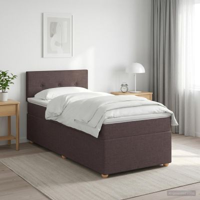 vidaXL Posteľ boxspring s matracom Tmavohnedá 80 x 200 cm Látka