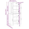 vidaXL Highboard 2 ks Čierny dub 69,5 x 34 x 180 cm Kompozitné drevo