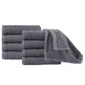 vidaXL Uteráky pre hostí 10 ks antracitové 30x50 cm bavlnené 450 g/m2