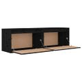 vidaXL Nástenné skrinky 2 ks čierne 60x30x35 cm masívna borovica